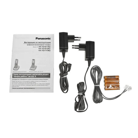 Радиотелефон Panasonic KX-TG1612RUH,серый 2трубки/50м/300м/АОН/книга_50номеров/-/-/-/15-170ч/550мАч