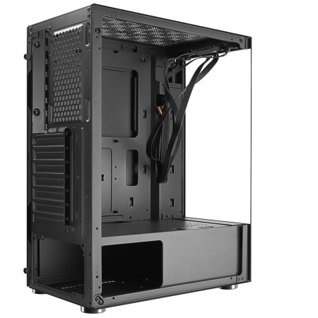 Корпус ATX Б_БП Ginzzu CL100 (USB3.0,Audio,черный,"стеклянный куб")