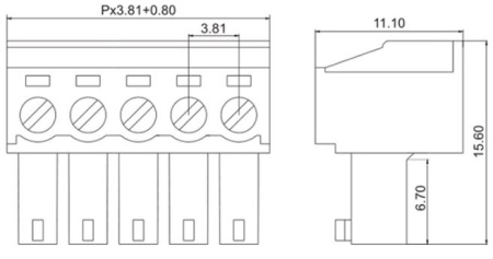 Клеммник разъемный  3.81мм, 3конт, 7а, 250в, KF2EDGK-3.81