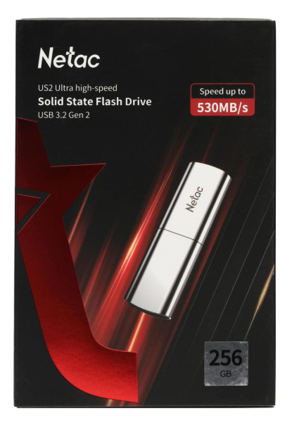 Флеш-накопитель (SSD) USB3.2 256Gb Netac US2 [NT03US2N-256G-32SL](530/450 Мб/с)