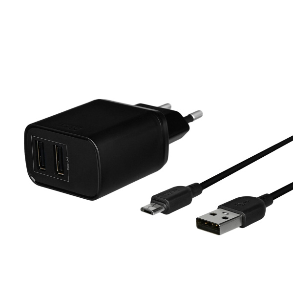 Зарядное_устройство - USB_2.4A TFN Rapid + кабель microUSB (black) (TFN-WCRPD12W2U01)