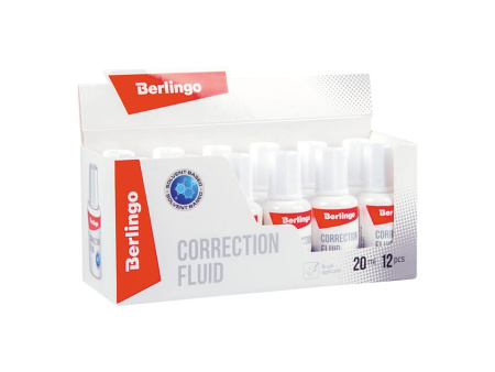 Корректирующая жидкость BERLINGO на химической основе, с кистью (KR 530)
