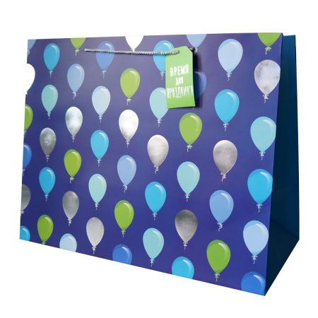 Пакет подарочный "Шарики. Синий стиль" 50*40*25 см (2240-WK)