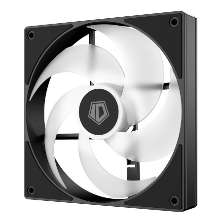 Кулер в корпус 140х140х25 ID-COOLING AS-140-ARGB-K черный (300-1800prm/супертихий/4Pin PWM/3Pin 5V ARGB/72.2 CFM/24.9дБ/подшипник гидродинамический/AR