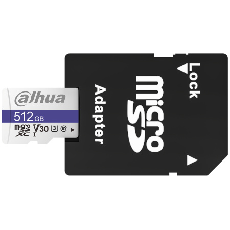 Карта памяти microSDXC 512Gb Dahua UHS-I U3 V30 [DHI-TF-C100A-512GB](SD адаптер)