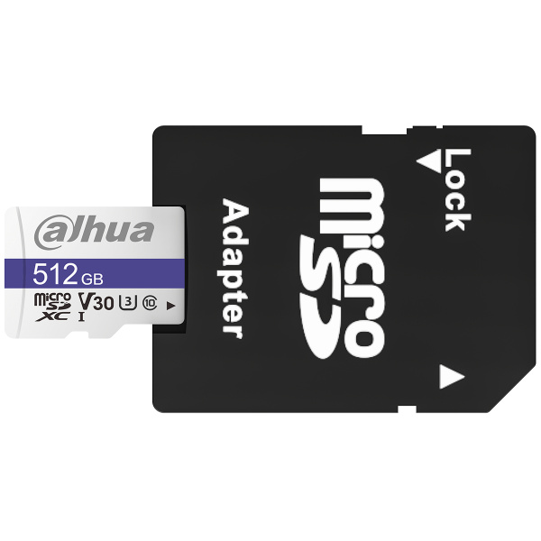 Карта памяти microSDXC 512Gb Dahua UHS-I U3 V30 [DHI-TF-C100A-512GB](SD адаптер)