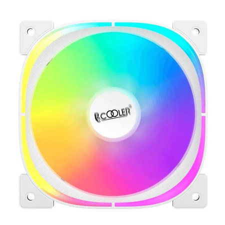Кулер в корпус 120х120х25 PCCooler EF120 ARGB W (600-1500prm/4Pin PWM/3Pin ARGB/61.3 CFM/25.7дБ/подшипник гидравлический/ARGB)