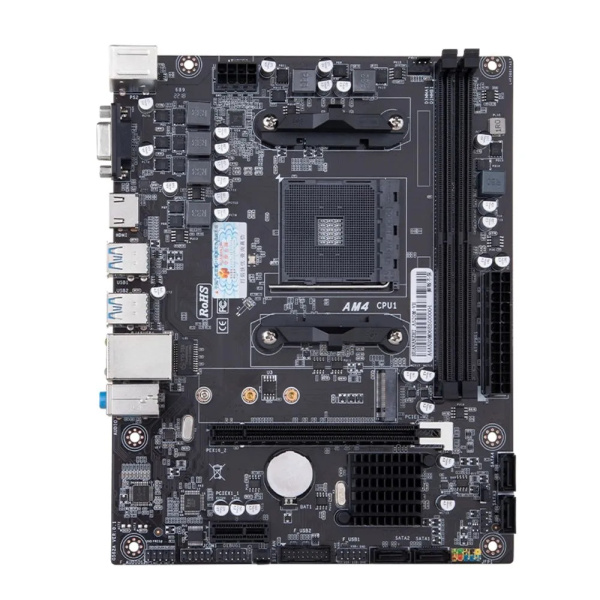 Мат.плата SocAM4 AMD A520 Huananzhi A520M-VH (mATX,2DDR4,M.2,PCI-E16,PCIE-E,HDMI,VGA,PC3200)