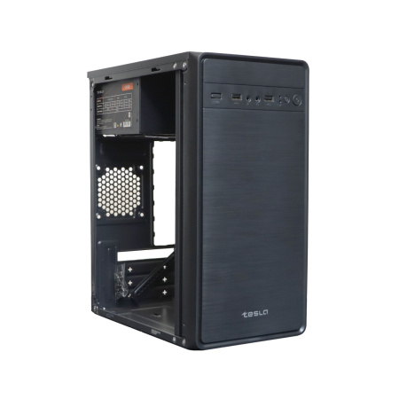 Корпус mATX 450w TESLA 1708BM (2*USB2.0,Audio,черный,БП TESLA C450 80+ с плоскими проводами!)[TSL-1708-450W-BM]