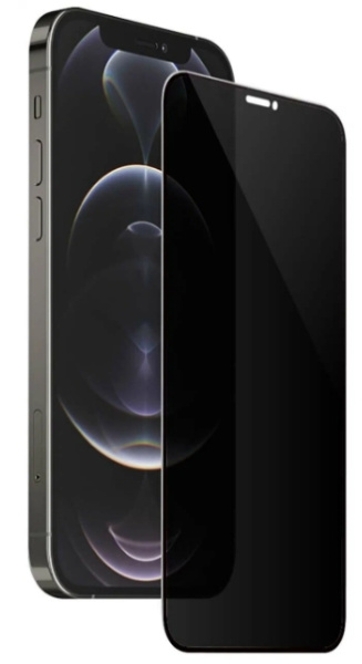 Защитное стекло для iPhone 12 Pro Max 2,5D Privacy Full Glue 0.3 мм, Deppa (62708) Черная рамка