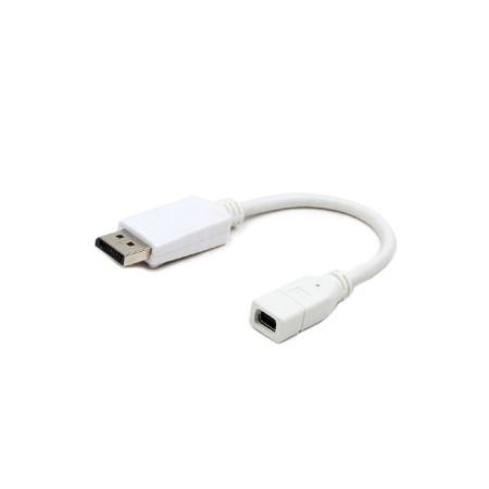 Переходник miniDisplayPort (F) - DisplayPort (M) Cablexpert A-mDPF-DPM-001-W 16см белый