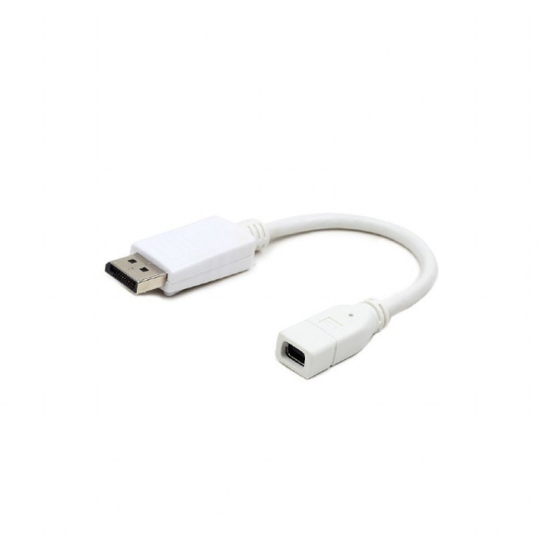 Переходник miniDisplayPort (F) - DisplayPort (M) Cablexpert A-mDPF-DPM-001-W 16см белый
