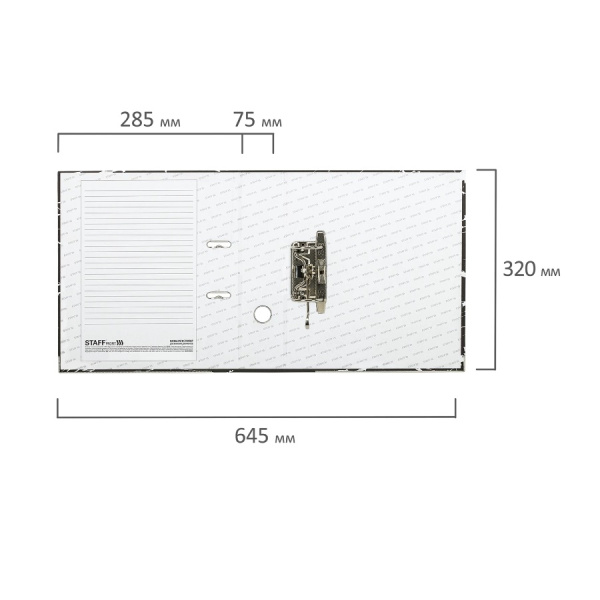 Папка-регистратор 75мм. STAFF "Profit"  мрамор, черная (272009)