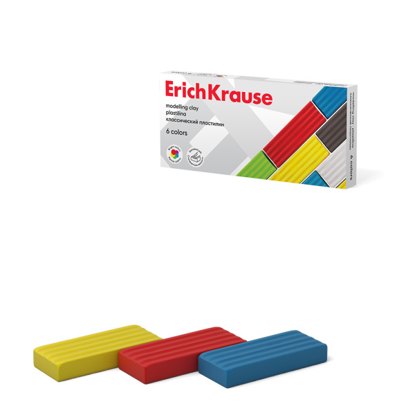 Пластилин 06цв. ErichKrause классический, 96г (50557)