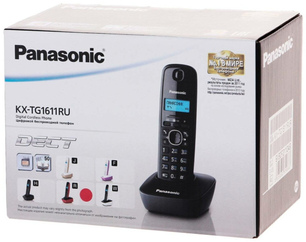 Радиотелефон Panasonic KX-TG1611RUR,красный 1трубка/50м/300м/АОН/книга_50номеров/-/-/-/15-170ч/550м