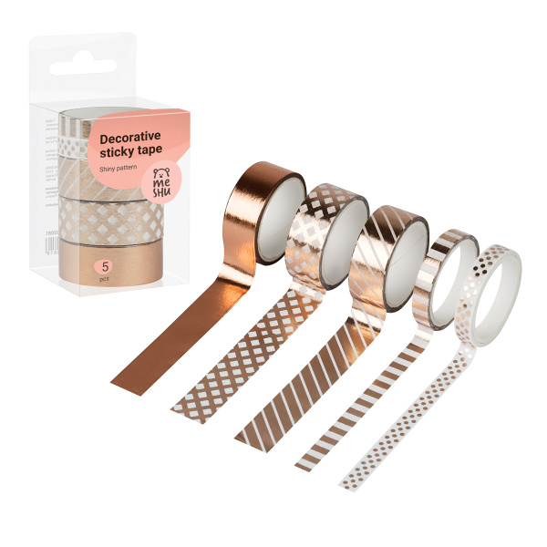 Клейкая лента для декора MESHU "Shiny pattern", 5шт (MS_52081)