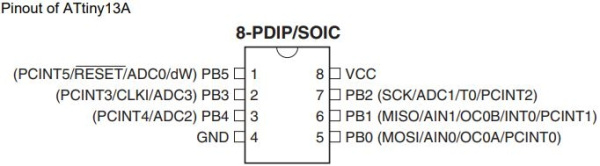 микросхема ATtiny13A-SU, SO8W