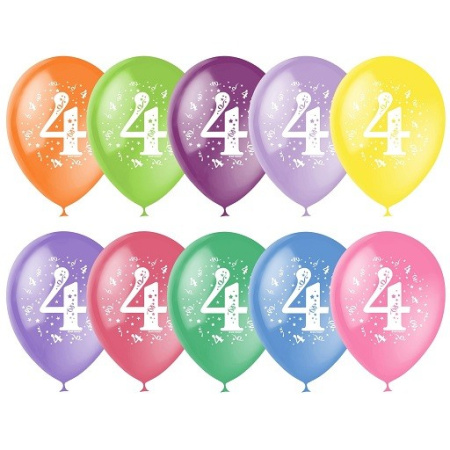 Шар воздушный 30см. "Цифра 4" 10шт. (6043520)