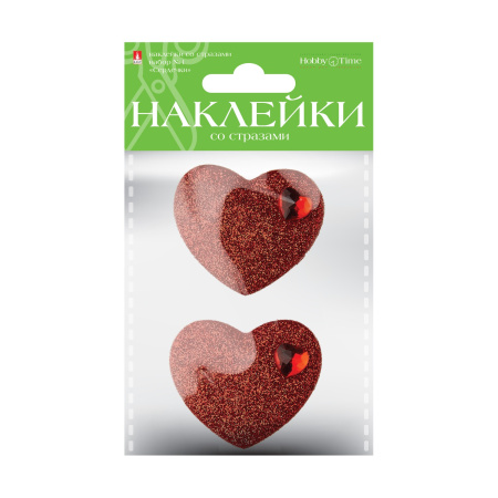 Декоративные наклейки со стразами, набор №1, "Сердечки" Hobby Time 2-331/01