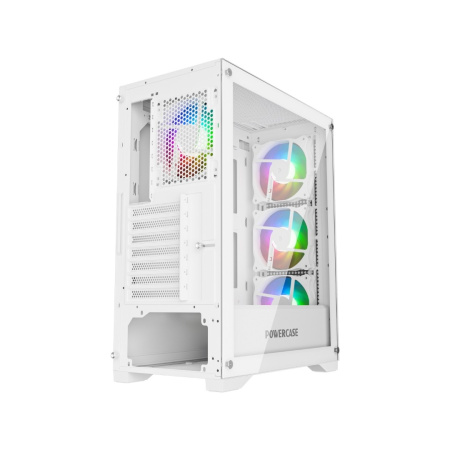Корпус ATX Б_БП Powercase Ultimate White (USB, Audio,TG, 4x120mm ARGB HUB, белый)[CUW-A4]