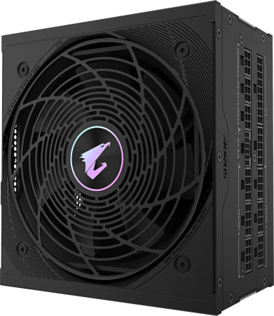 Блок питания 850Вт Gigabyte AORUS AE850PM PG5 (PCIe Gen 5.1, ATX 3.0,APFC,120мм,6PCI-E,12VHPWR,8SATA,80+Platinum,модульный)
