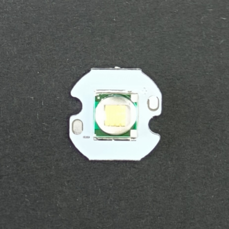 Светодиод мощный, T6, белый холодный, 3.2..3.4в, 2а, SMD 5050, на плате d12мм, LED
