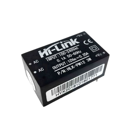 Блок питания на плату 12в, 0.25а, 34*20,2*15мм, Hi-Link HLK-PM12