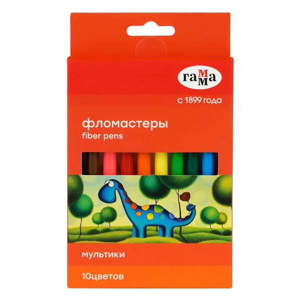Фломастеры 10цв. ГАММА "Мультики" смываемые 120822_10