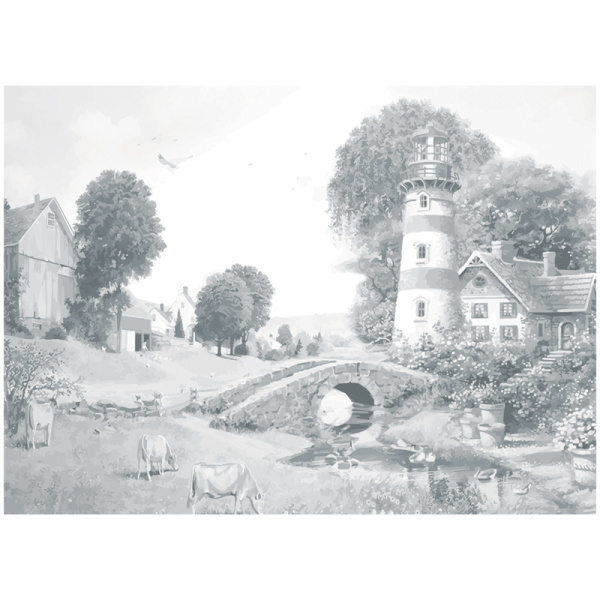 Холст на картоне Сонет "Пейзаж", 30*40см с контуром (141756)