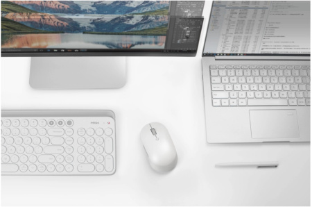 Мышь Bluetooth Xiaomi Mi Dual Mode Wireless Silent Edition оптическая, 1300dpi, радиус действия до 10, White