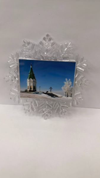 Магнит сувенирный, "Снежинка". "Красноярск"
