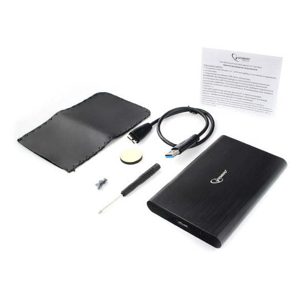 Внешний бокс для HDD 2.5" USB_3.0  Gembird EE2-U3S-50 черный алюминий