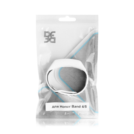 Ремешок спортивный силиконовый для Honor Band 4/5 DF hwSportband-01 (white/black)