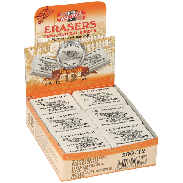 Ластик KOH-I-NOOR "Elephant" 300/12, прямоугольный, 48*37*16мм (0300012002KDRU)