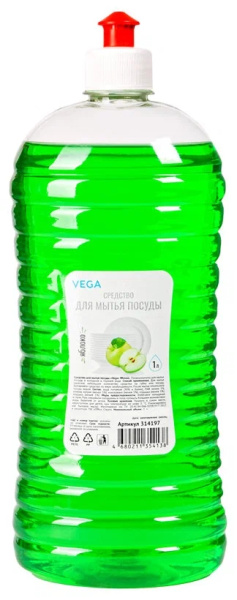 Средство для мытья посуды Vega "Яблоко" 1000мл (314197)
