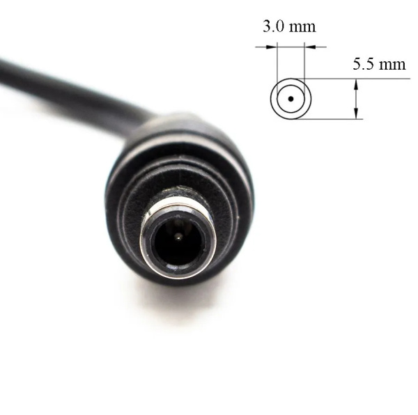 Шнур (кабель) с разъёмом питания 5.5x3.0 pin, 18AWG, 2 провода, для Samsung