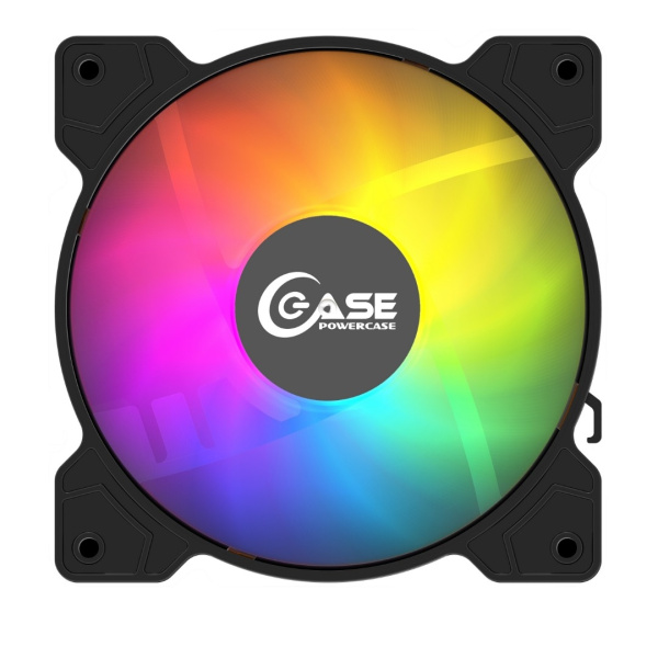 Кулер в корпус 120х120х25 Powercase (M2) ARGB PWM Black (800-1500prm/4pin+ARGB Sync/58 CFM/29.58дБ/подшипник гидравлический/ARGB)
