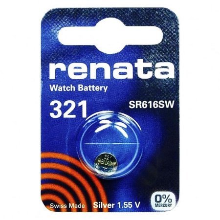 Батарейка SR616SW (SR65, 321), 1.55в, Renata,  1шт