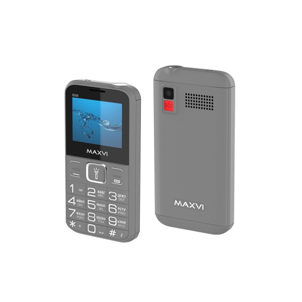 Сотовый Maxvi B200 Grey 2sim/2"/160*128/microSD/0.3МП/Bt/1400мАч/моноблок