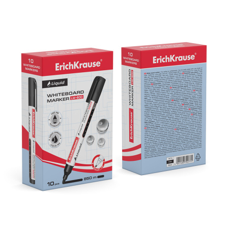 Маркер для доски ErichKrause Liquid LW-600 черный, жидкие чернила (48774)