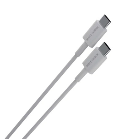 Кабель USB Type-C (m) - USB Type-C (m) More choice, K71Sa TPE, 1м, 3А, белый