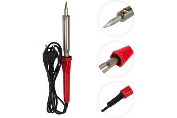 Паяльник 220в, 100вт, жало d7.5мм, нихромовый нагреватель, PROconnect 12-0126-4
