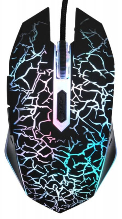 Игровая мышь USB Oklick 905G Invasion оптическая, 3200dpi, 5кн., подсветка, кабель 1.5м, Black