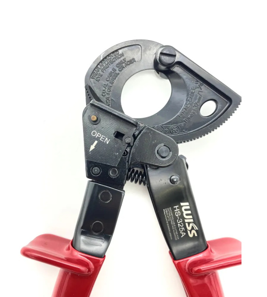 Ножницы кабельные секторные Iwiss HS-325A, медь/алюминий до 240кв.мм, храповый механизм