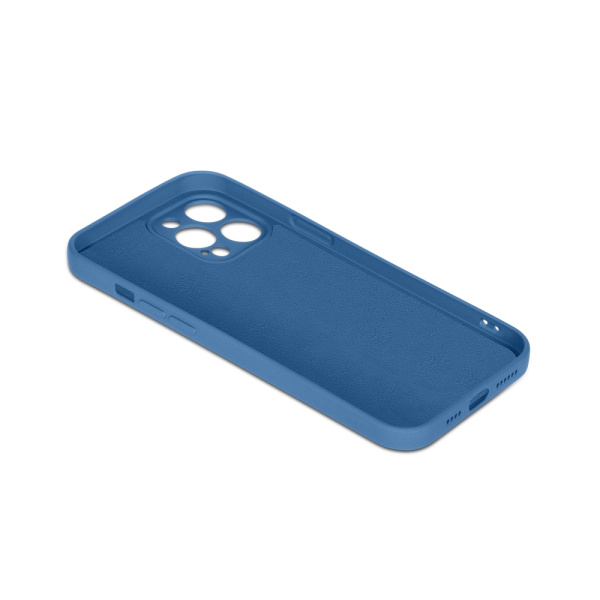 Чехол силиконовый с микрофиброй для iPhone 13 Pro Max DF iOriginal-12 (blue)