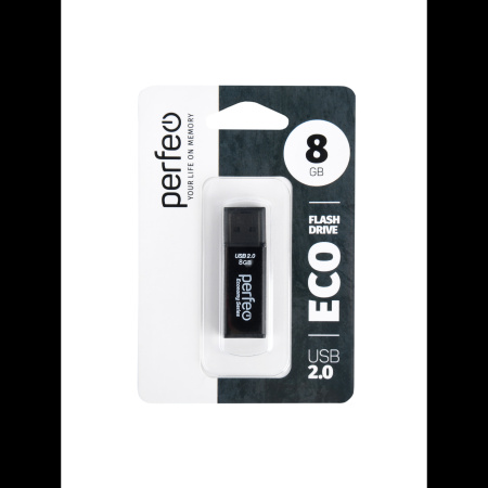 Флеш-накопитель USB2.0 8Gb Perfeo E03 (PF-E03B008ES) черный