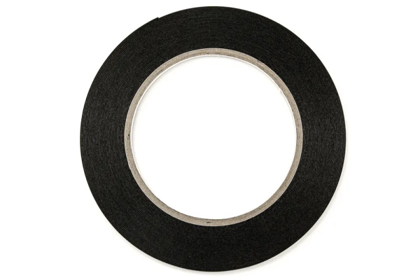 Скотч двухсторонний вспененный 0.5* 3мм, рулон 5м, чёрный