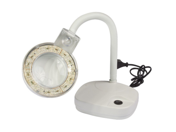 Лупа-лампа настольная 8611L, 8.5см, 3x, 8x, 60Led, на подставке
