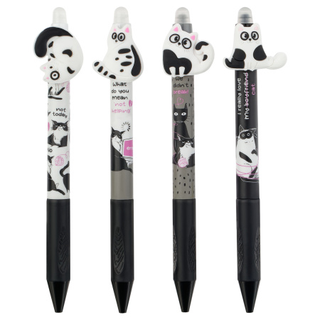 Ручка пиши-стирай MESHU "Funny cats" 0,5мм, синяя, автомат (MS_55627)