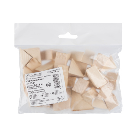 Набор декоративных заготовок "Mr. Carving" П-01 "Треугольник" липа 40 шт 1.8-2.4 см.